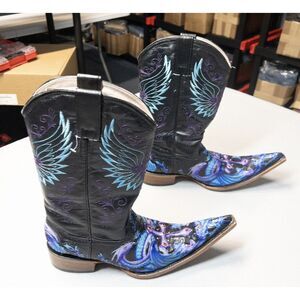 Aguila Real Western Boots Gemstone Embellished Dragon‎ Wings  Womens Size 8
